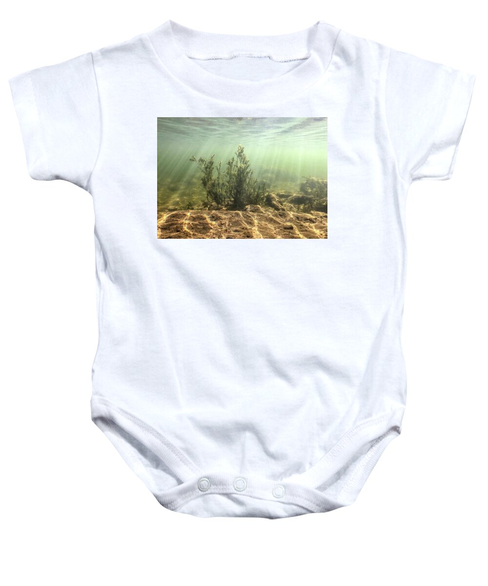 Water Baby Onesie featuring the photograph Underwater Photography - Lackawaxen River Pennsylvania by Amelia Pearn
