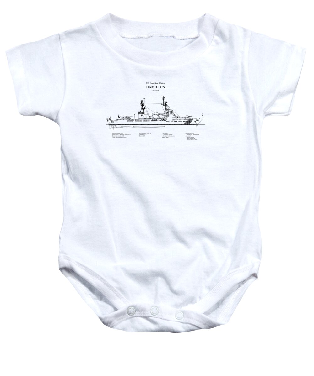 Hamilton Baby Onesie featuring the digital art Hamilton whec-715 United States Coast Guard Cutter - BD by SP JE Art