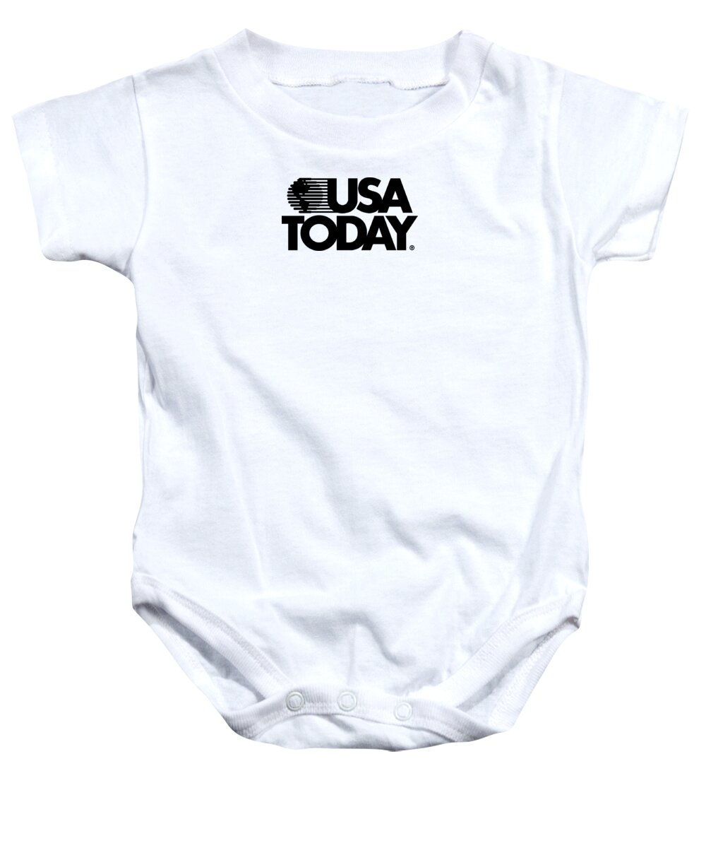 Usa Today Retro Baby Onesie featuring the digital art USA TODAY Retro Black Logo  by Gannett Co