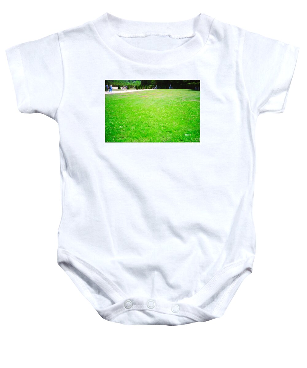 Landscape Baby Onesie featuring the painting Versaille Lawn by Donna L Munro