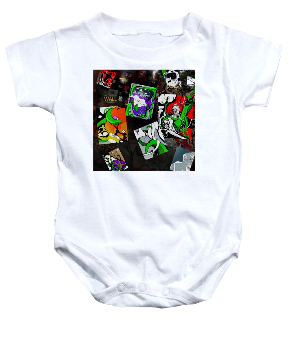 Panels Baby Onesie featuring the digital art VINE Set 01 by Craig Tilley