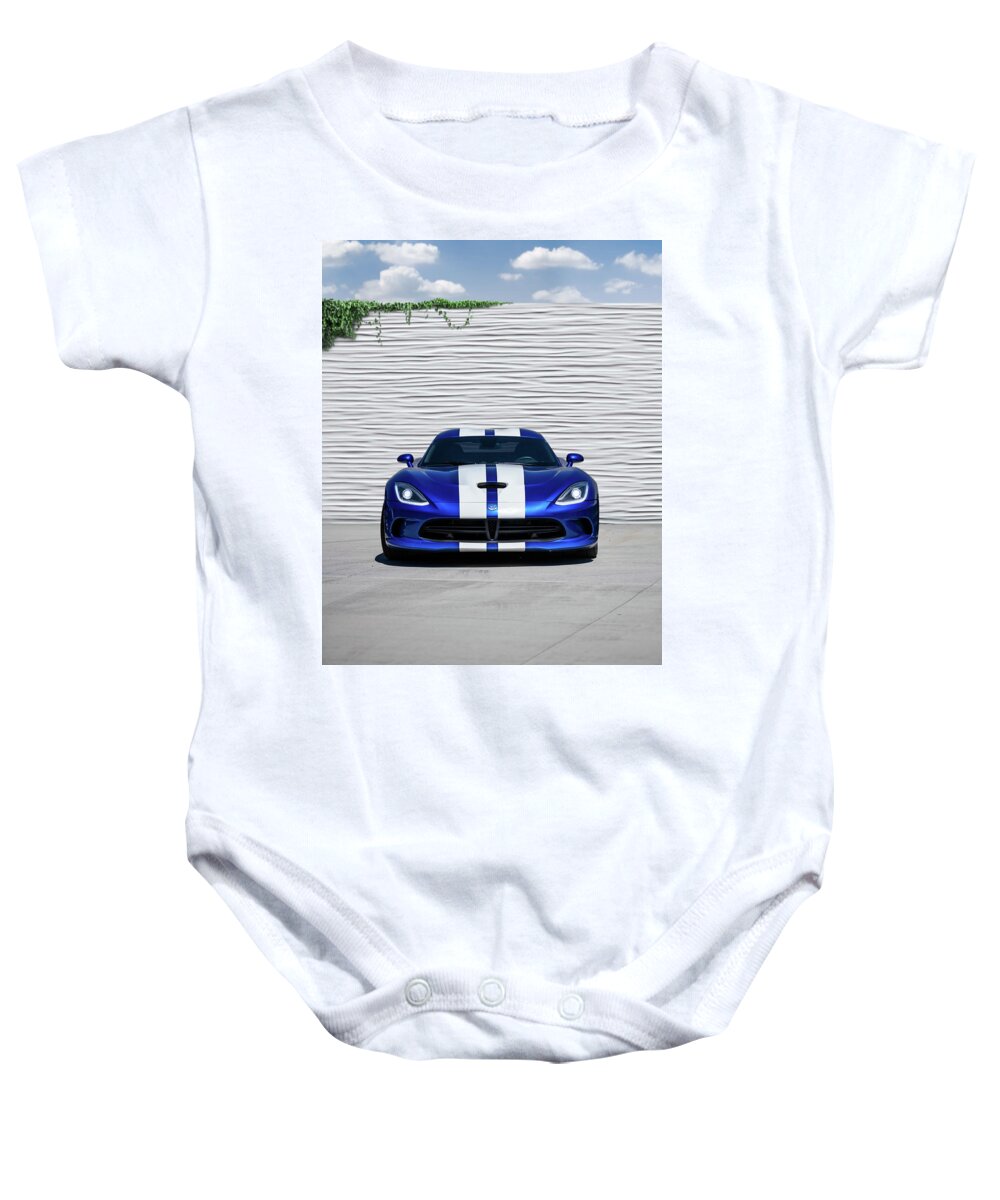 Viper Baby Onesie featuring the photograph Viper GTS by David Whitaker Visuals