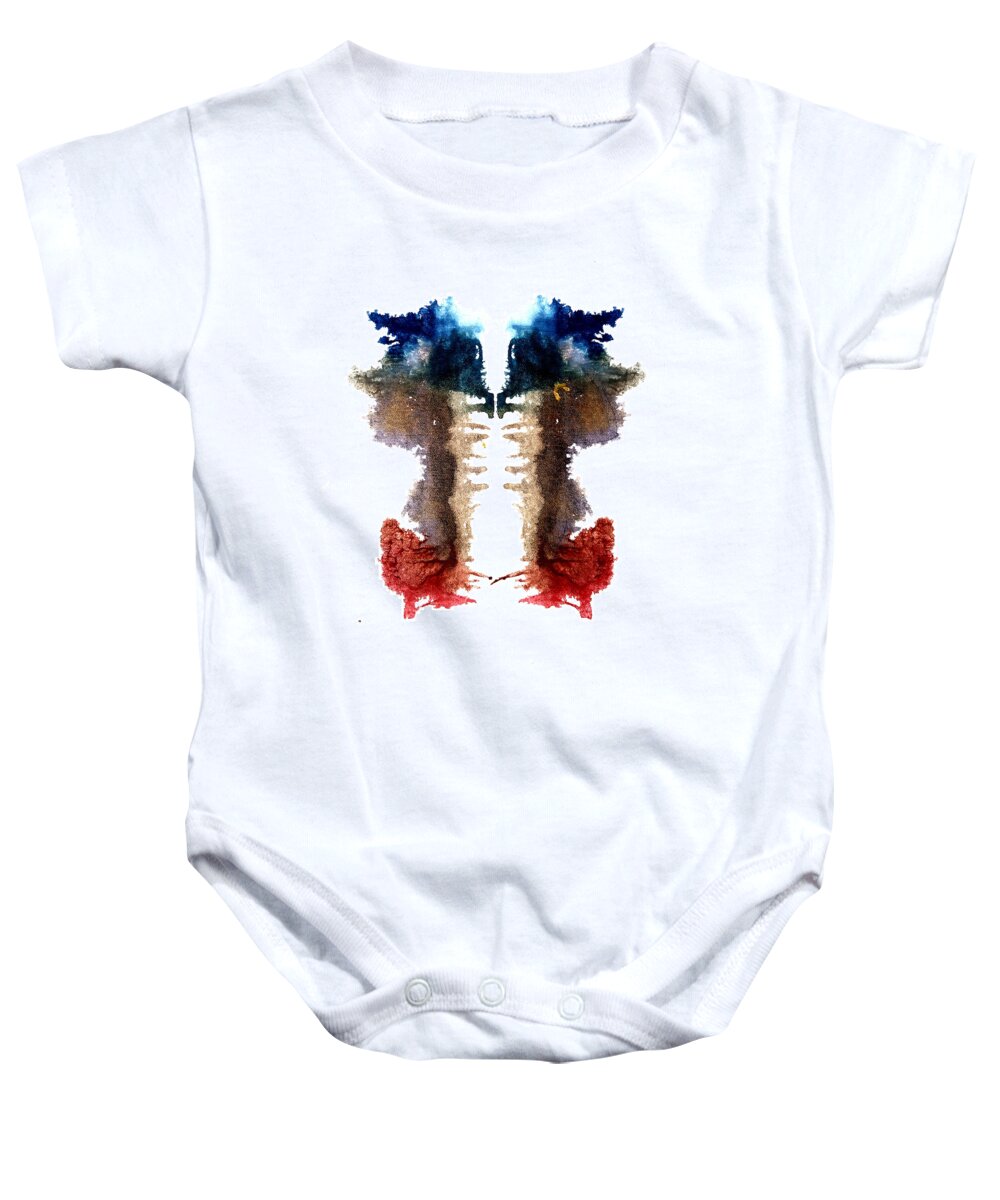 Abstract Baby Onesie featuring the painting Popsicle Person by Stephenie Zagorski