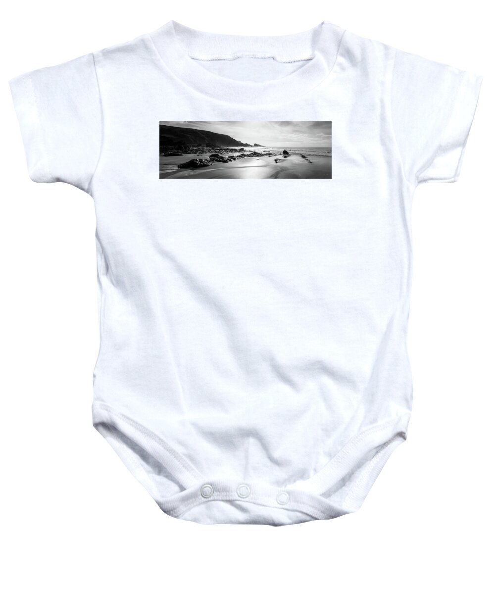 Coast Baby Onesie featuring the photograph Welcombe Mouth beach North Devon South West Coast Path by Sonny Ryse