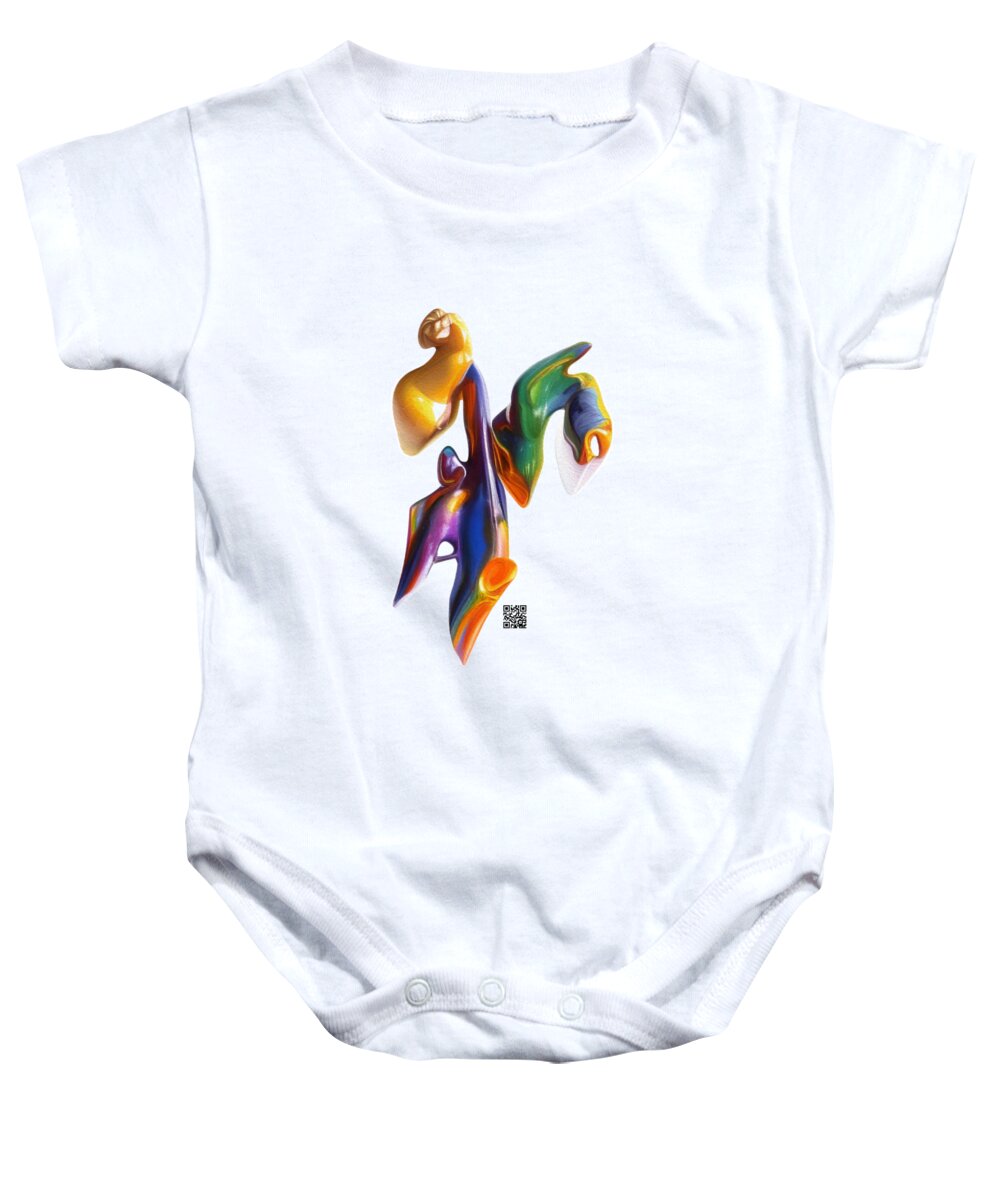 Abstract Baby Onesie featuring the digital art What are You Doing? by Rafael Salazar