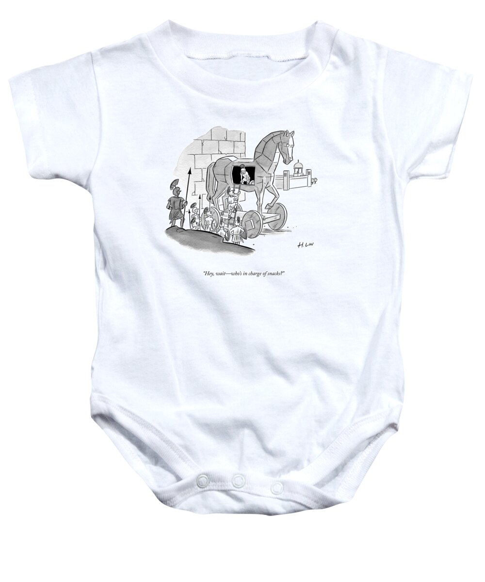 A25541 Baby Onesie featuring the drawing Who's In Charge Of Snacks? by Hartley Lin