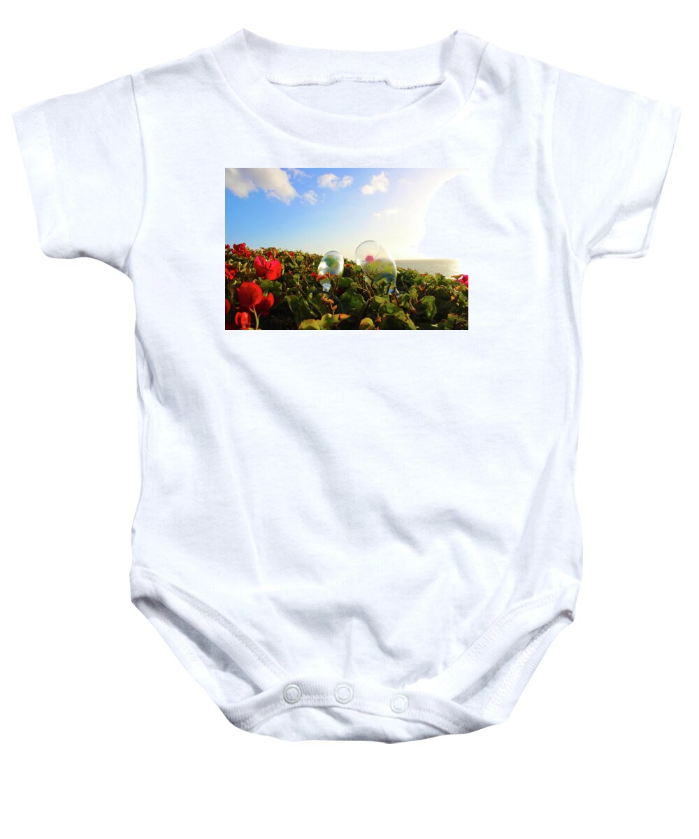Flowers Baby Onesie featuring the photograph Wine on the Beach by Marcus Jones