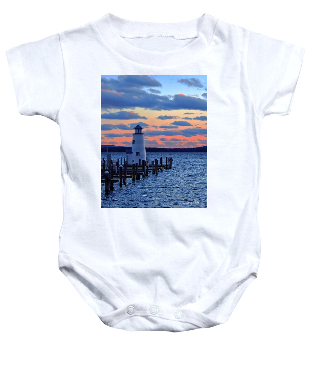 Lighthouse Baby Onesie featuring the photograph Winnipesaukee Sunset by Harry Moulton