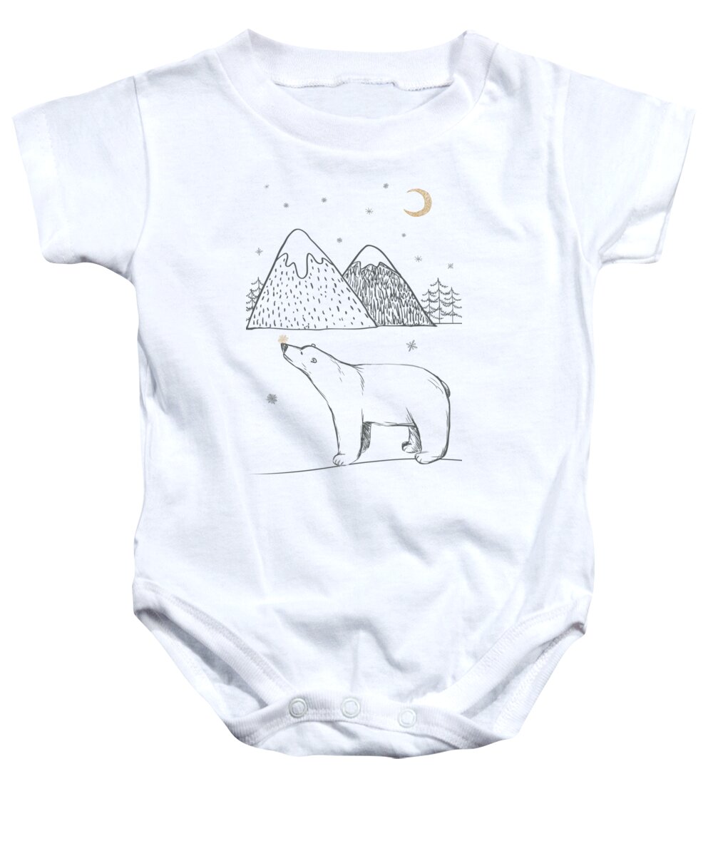 Holiday Baby Onesie featuring the digital art Winter Wishes by Ink Well