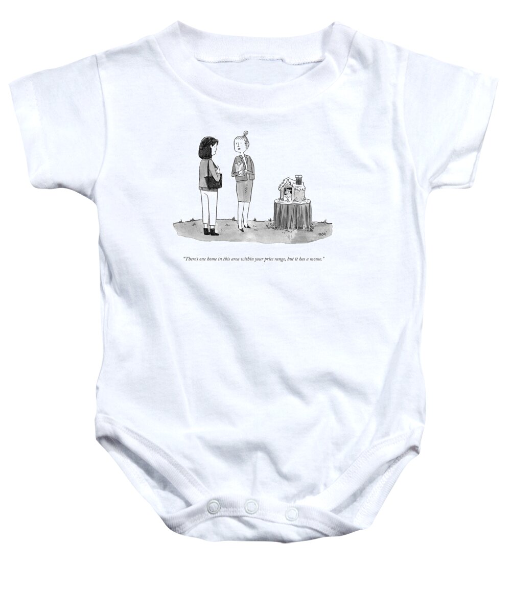 there's One Home In This Area Within Your Price Range Baby Onesie featuring the drawing Within Your Price Range by Zoe Si