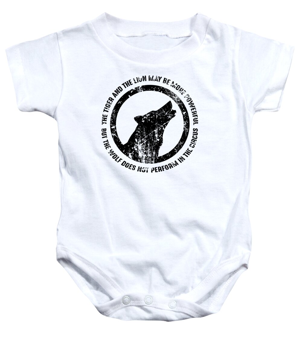 Lion Baby Onesie featuring the digital art Wolf Does Not Perform In The Circus by Jacob Zelazny