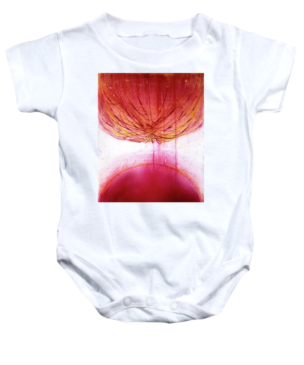  Baby Onesie featuring the painting 'Woolly Attraction' by Petra Rau