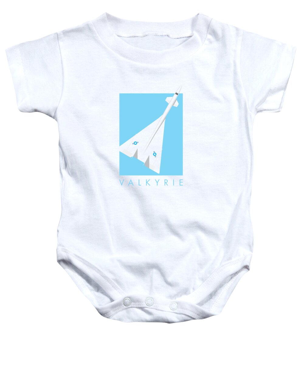 Jet Baby Onesie featuring the digital art XB-70 Valkyrie Supersonic Jet Aircraft - Sky by Organic Synthesis