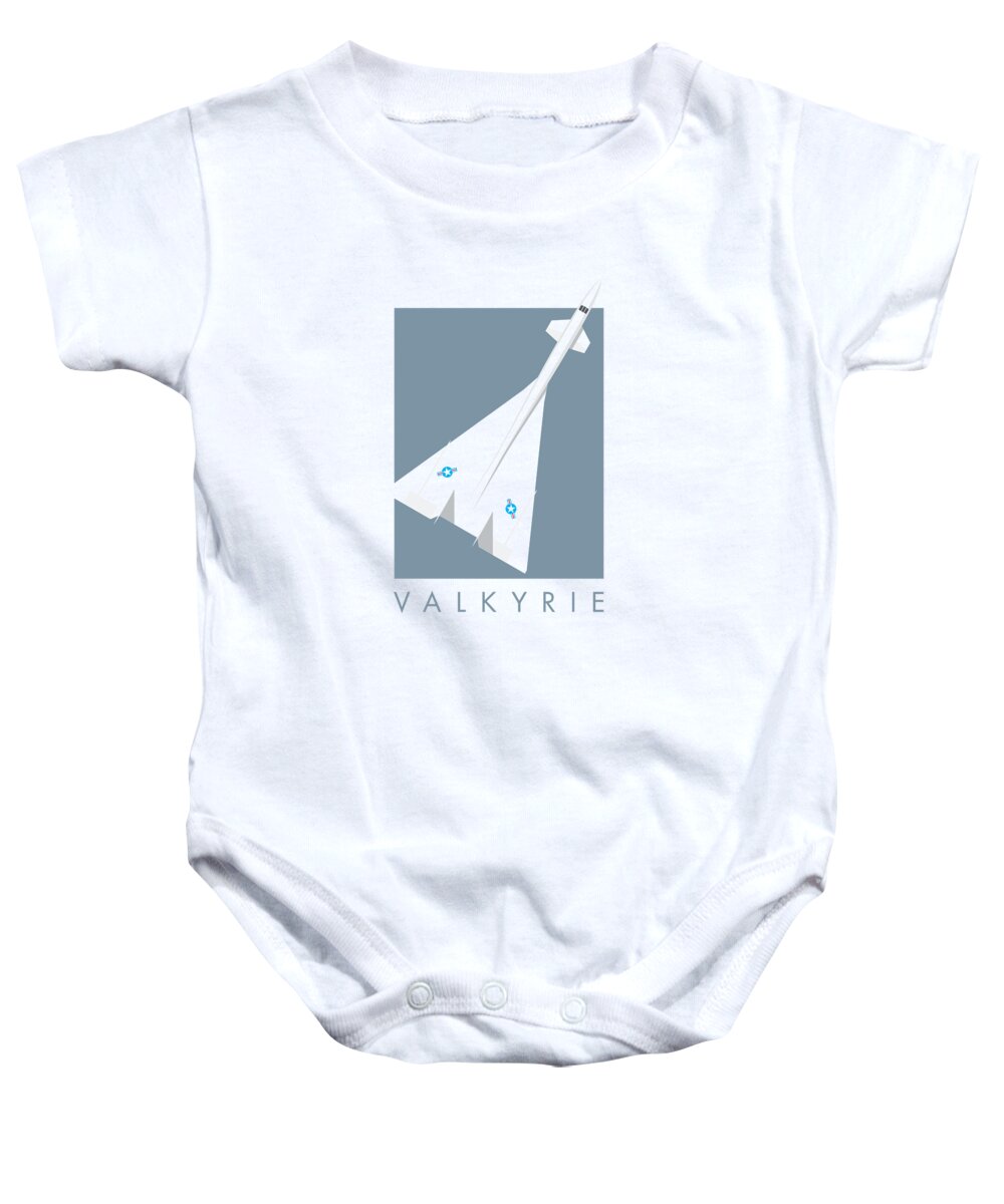 Jet Baby Onesie featuring the digital art XB-70 Valkyrie Supersonic Jet Aircraft - Slate by Organic Synthesis