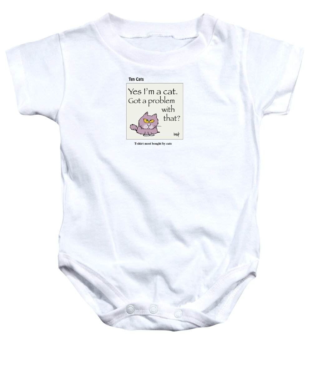 Cat Baby Onesie featuring the digital art Yes I'm a Cat by Graham Harrop