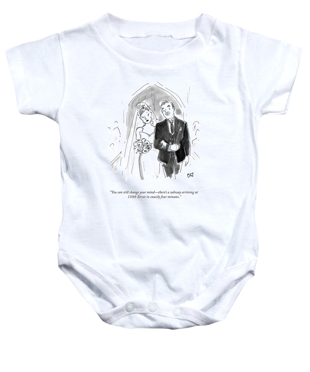A23751 Baby Onesie featuring the drawing You Can Still Change Your Mind by Carolita Johnson