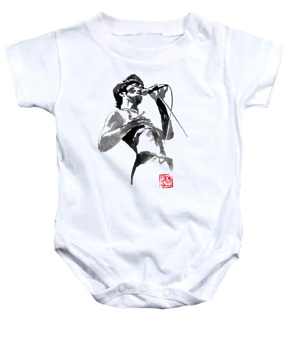 Freddy Mercury Baby Onesie featuring the painting Young Freddy by Pechane Sumie