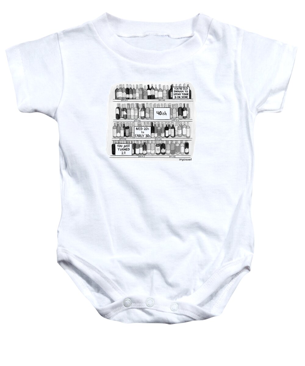 Captionless Baby Onesie featuring the drawing You're Old Enough by Amy Kurzweil