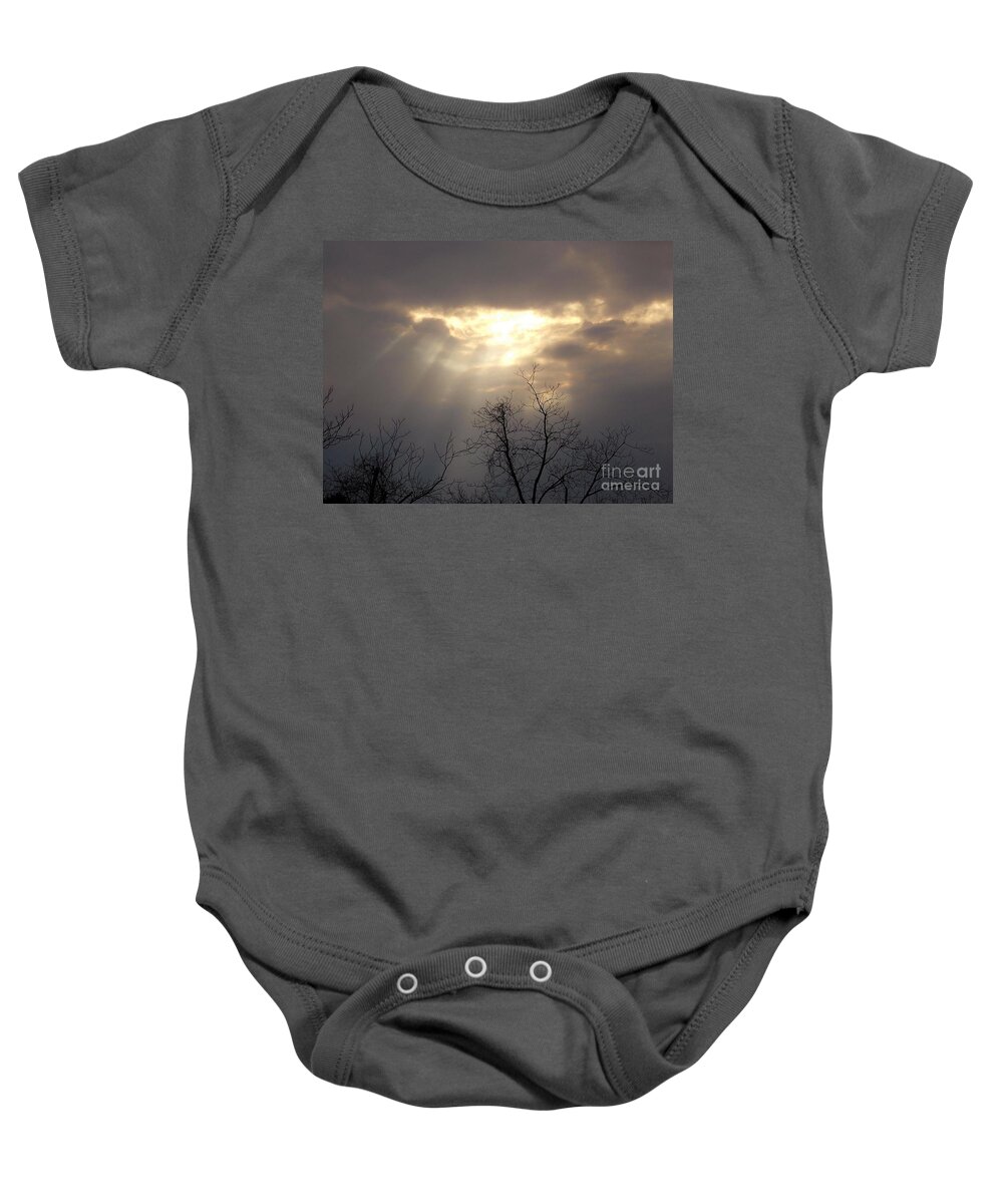 Postcard Baby Onesie featuring the digital art Praise Be To God by Matthew Seufer