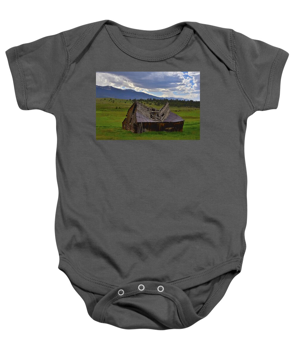 Barn Baby Onesie featuring the photograph Barn Dance #1 by Skip Hunt