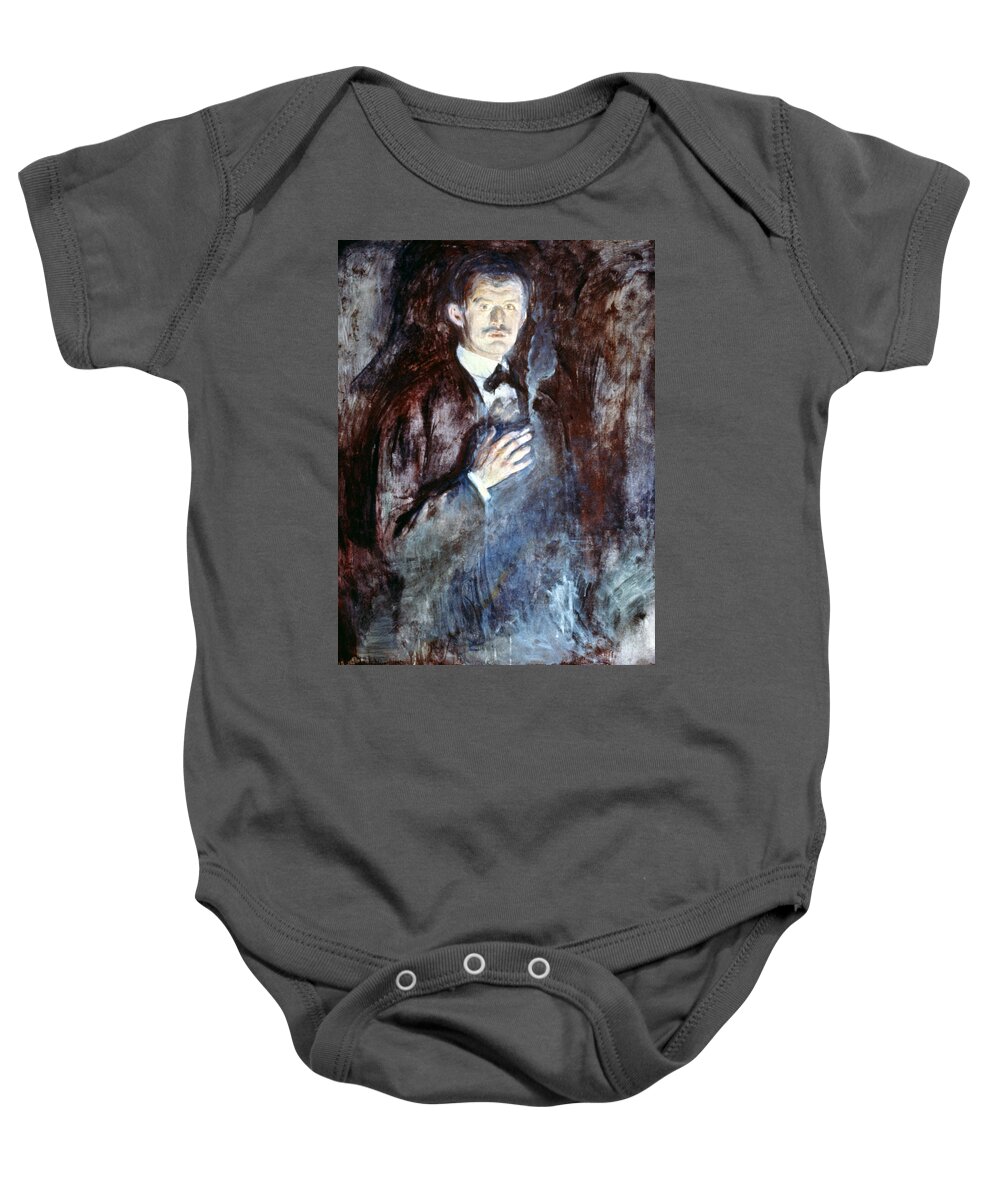 1895 Baby Onesie featuring the painting Edvard Munch (1863-1944) #1 by Granger