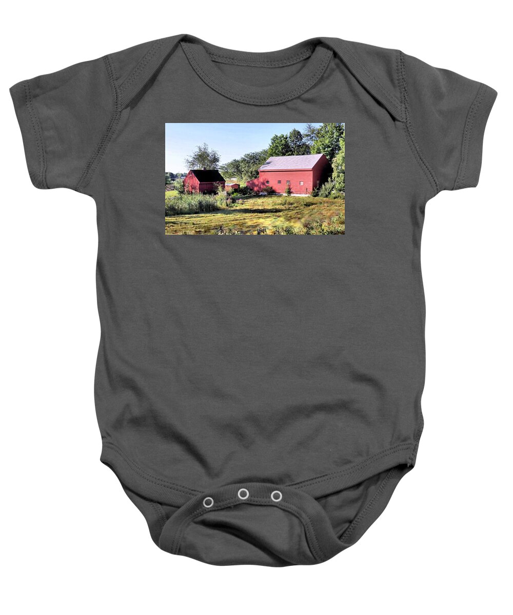 Farm Baby Onesie featuring the photograph Farmland in New Hampshire by Janice Drew
