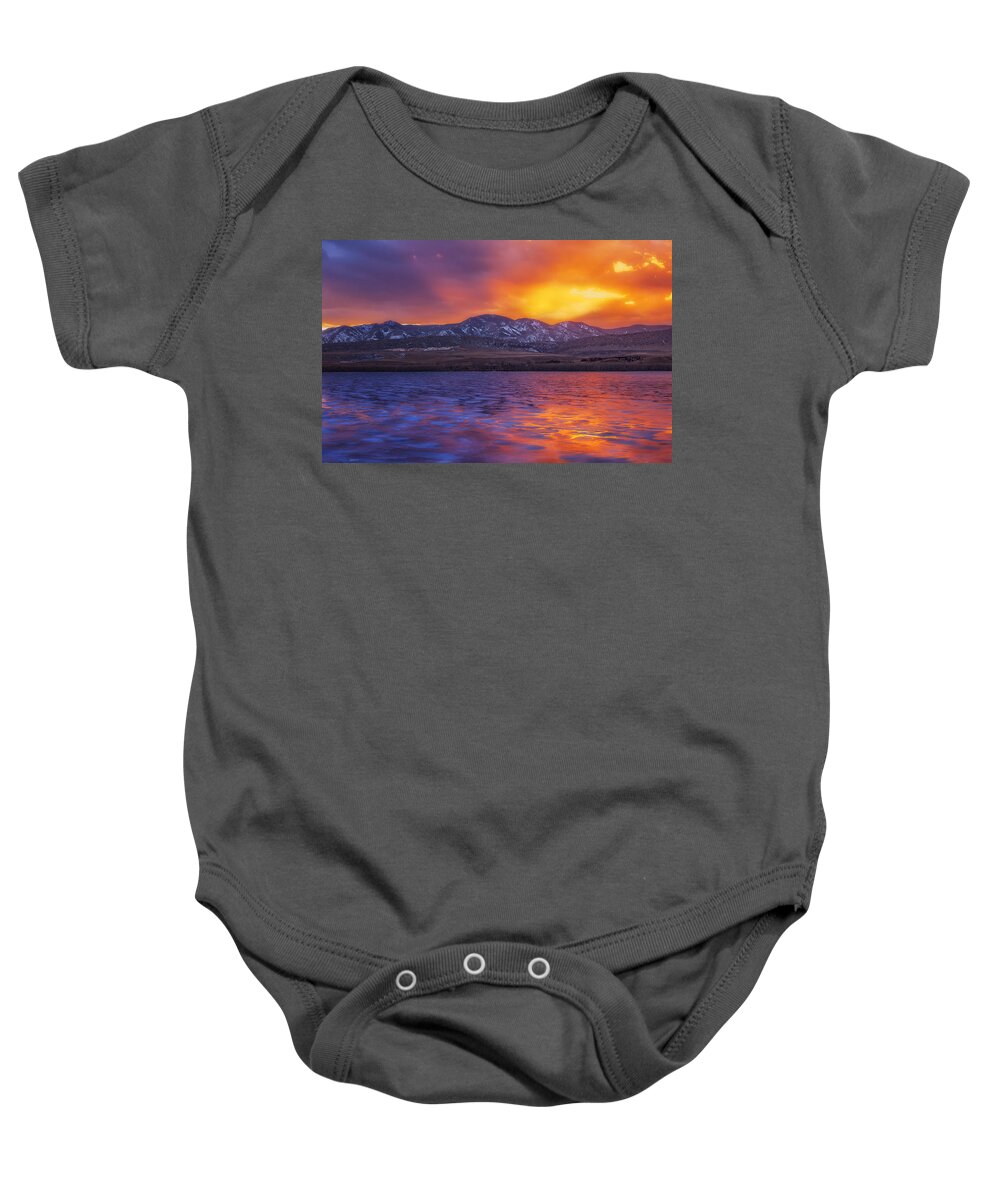 Sunset Baby Onesie featuring the photograph Fire and Ice #1 by Darren White