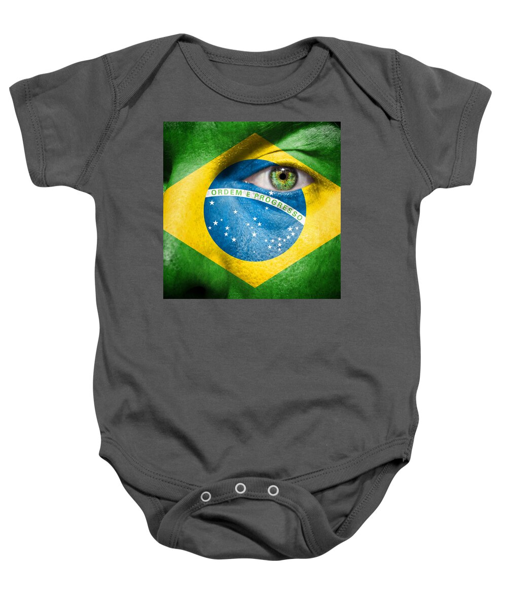 Art Baby Onesie featuring the photograph Go Brasil #1 by Semmick Photo
