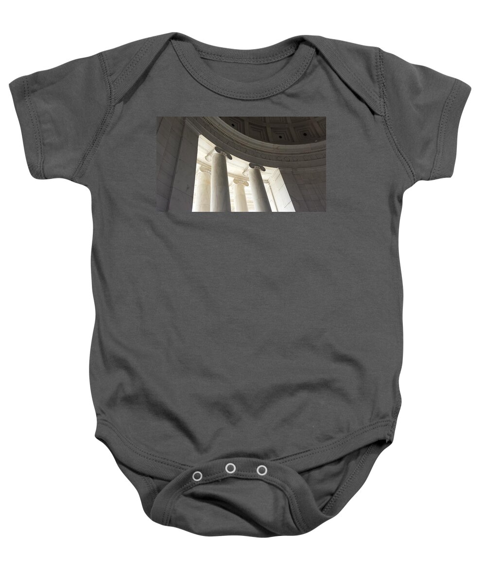 Declaration Of Independence Baby Onesie featuring the photograph Jefferson Memorial Architecture #2 by Kenny Glover