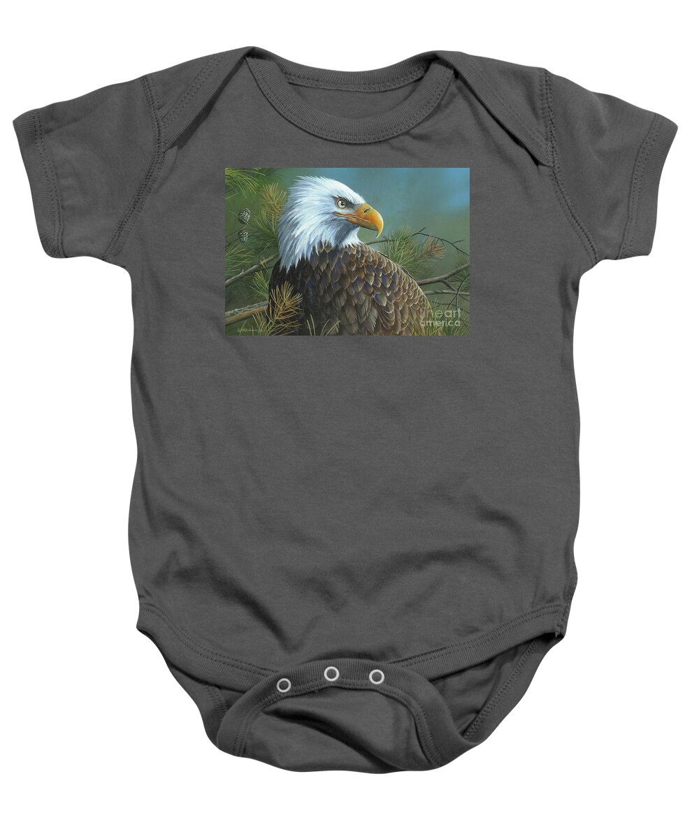 Bald Eagle Paintings Baby Onesie featuring the painting Legacy by Mike Brown
