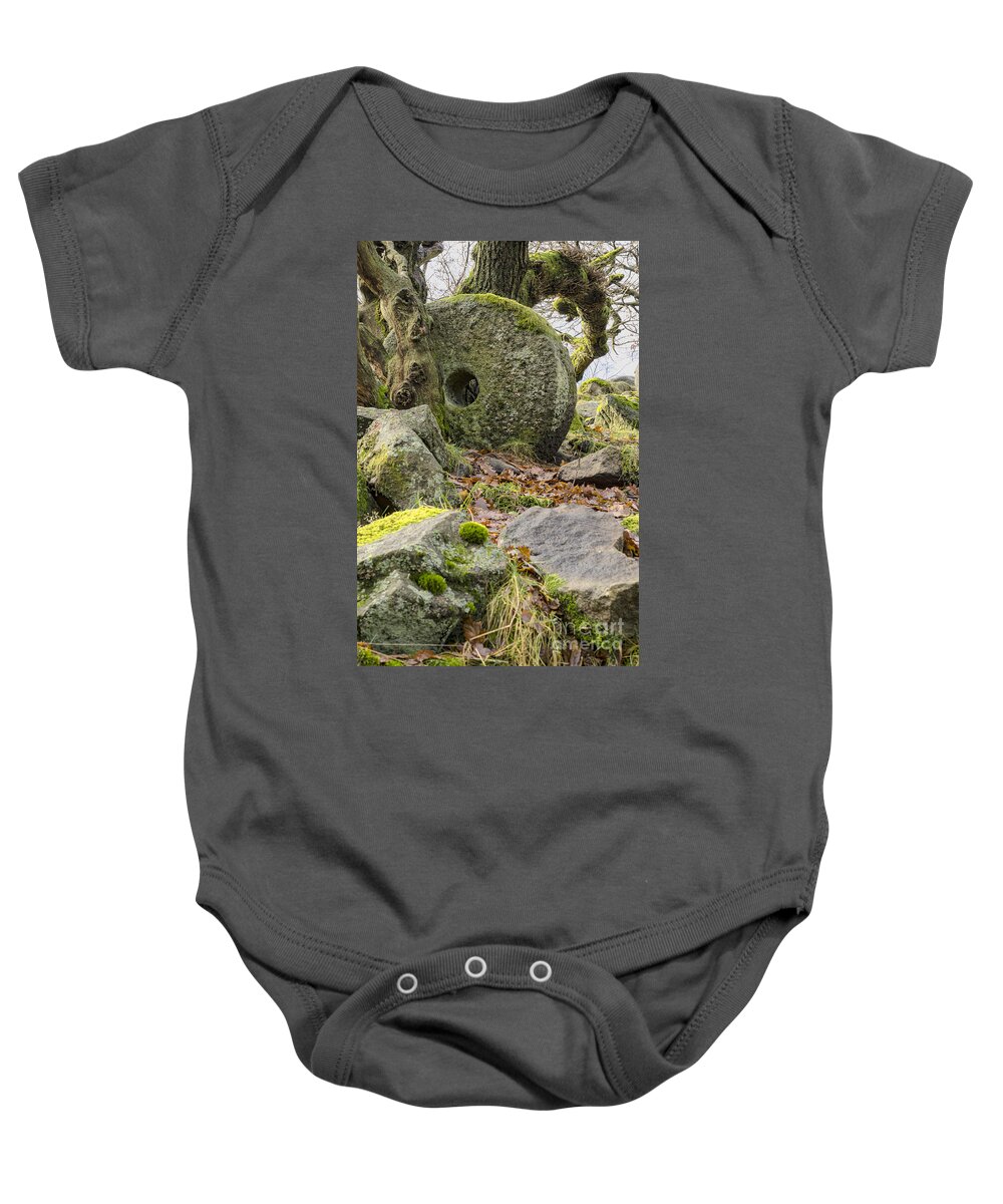 Mill Stone Baby Onesie featuring the photograph Mill stones #1 by Steev Stamford