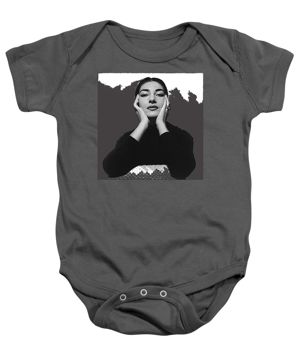 Opera Singer Maria Callas Cecil Beaton No Date Baby Onesie featuring the photograph Opera Singer Maria Callas Cecil Beaton photo No Date-2010 #3 by David Lee Guss