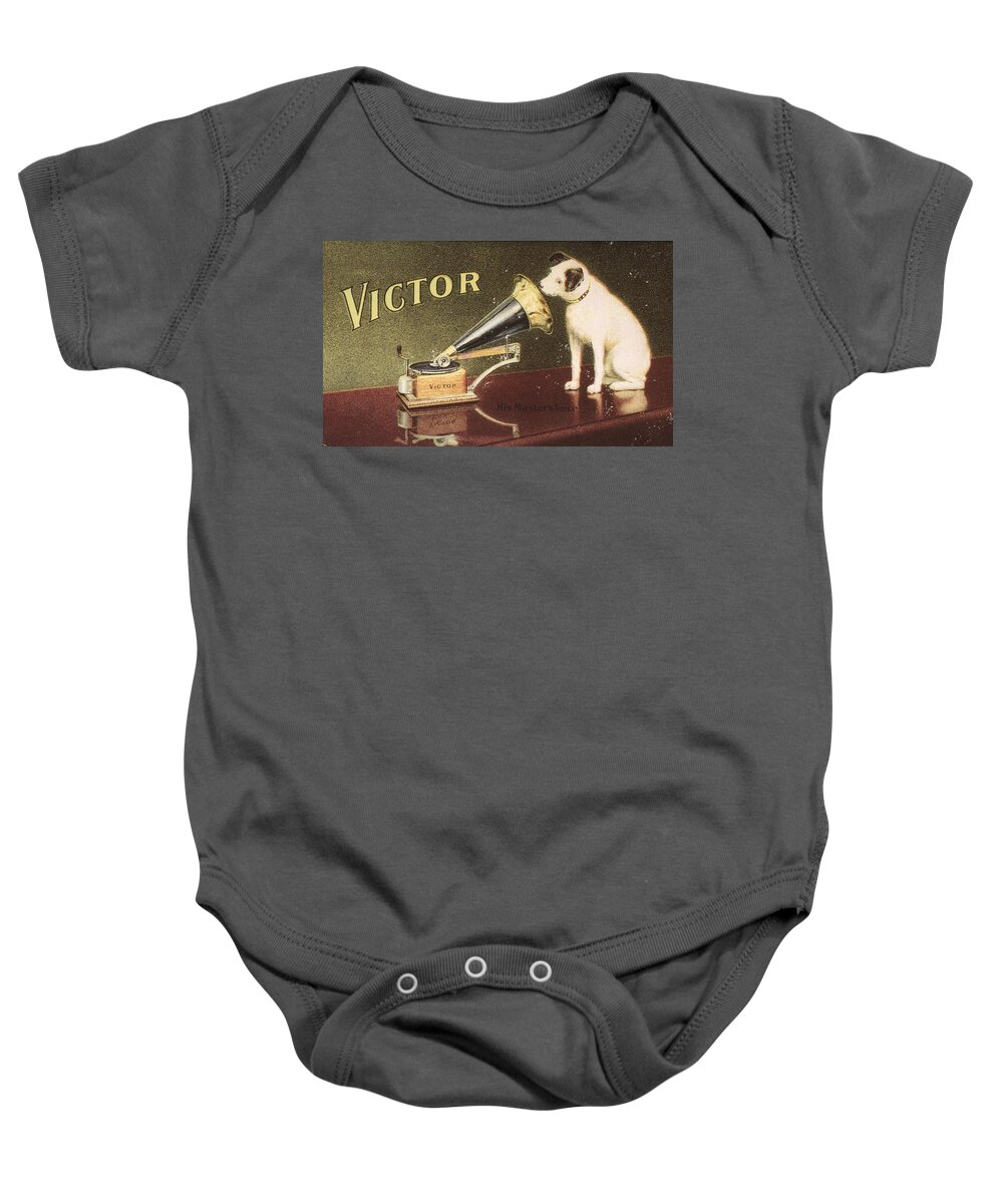 1906 Baby Onesie featuring the painting Rca Victor Trademark #1 by Granger