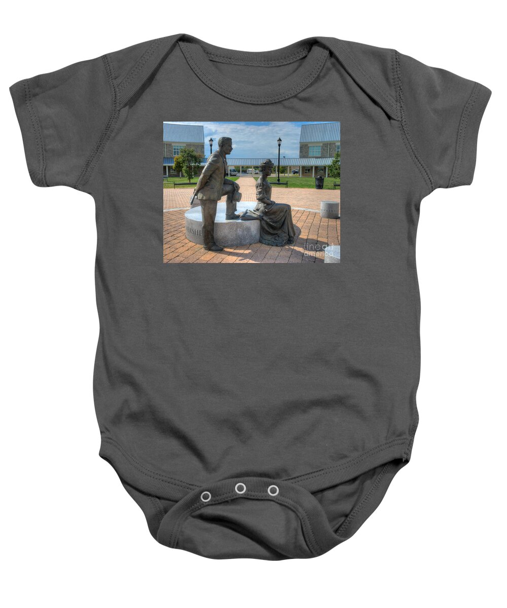 Catherine Baby Onesie featuring the photograph The Catherine and Milton Hershey Statue #1 by Mark Dodd