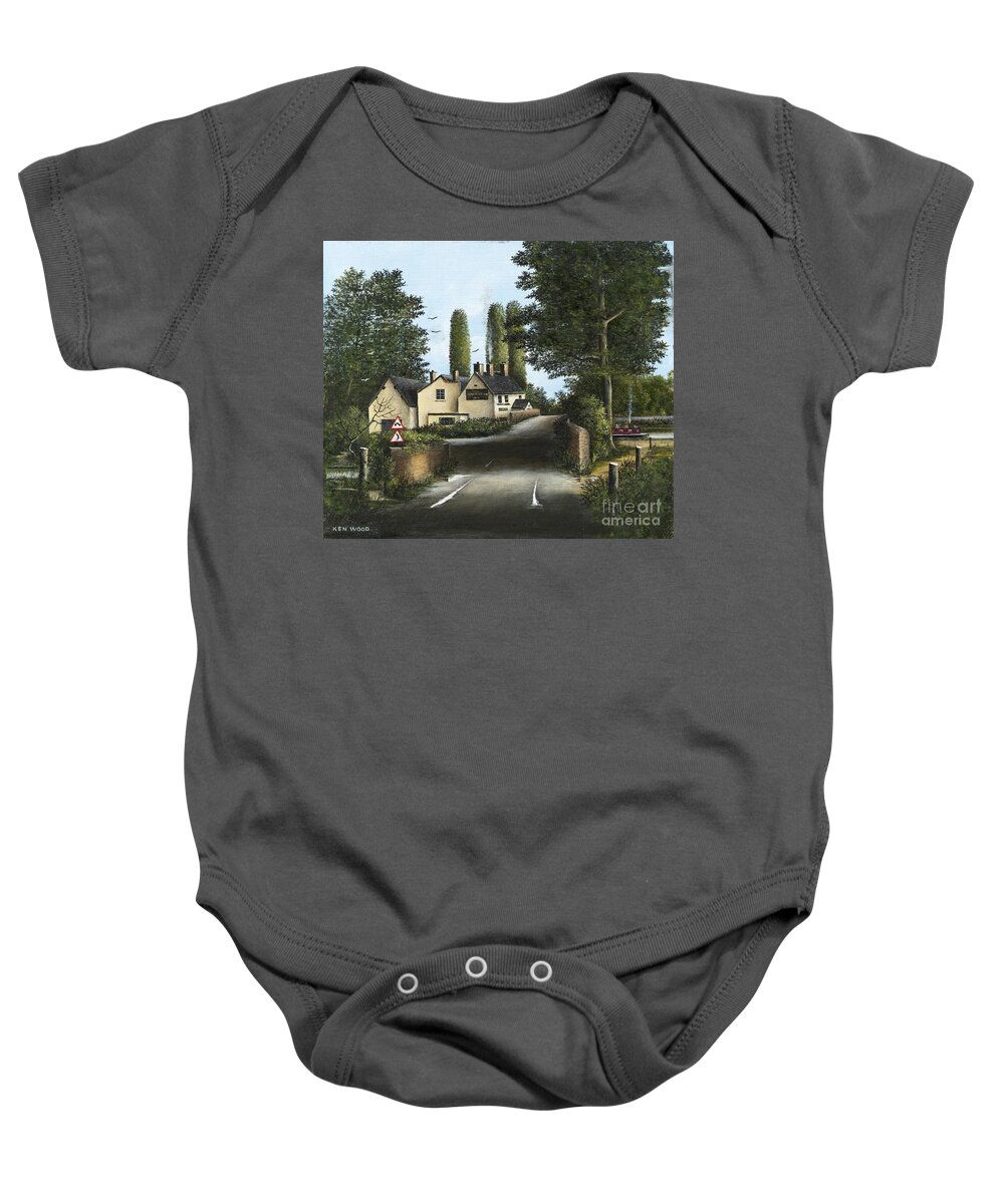 England Baby Onesie featuring the painting The Navigation Inn, Kingswinford - England by Ken Wood