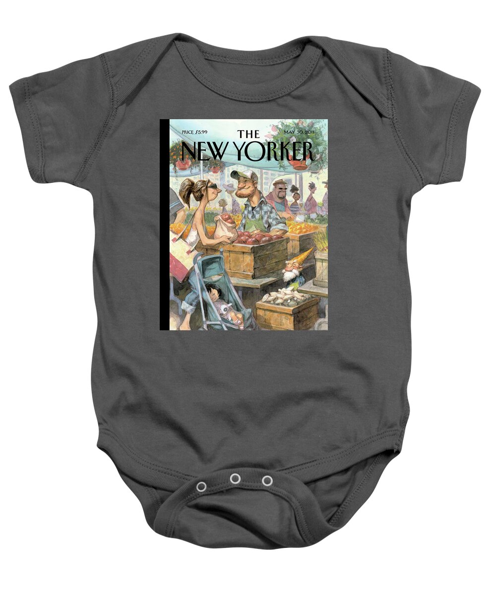 Market Baby Onesie featuring the painting Small Growers by Peter de Seve