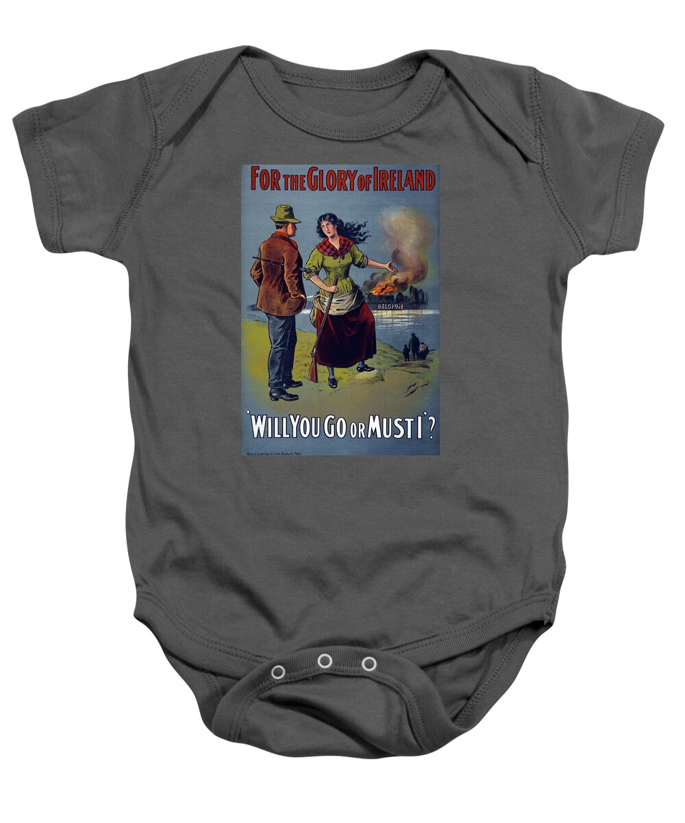 1915 Baby Onesie featuring the drawing Wwi Poster, 1915 #1 by Granger