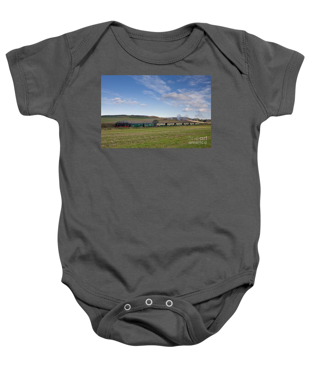 Steam Locomotive Baby Onesie featuring the photograph 110202p296 by Arterra Picture Library