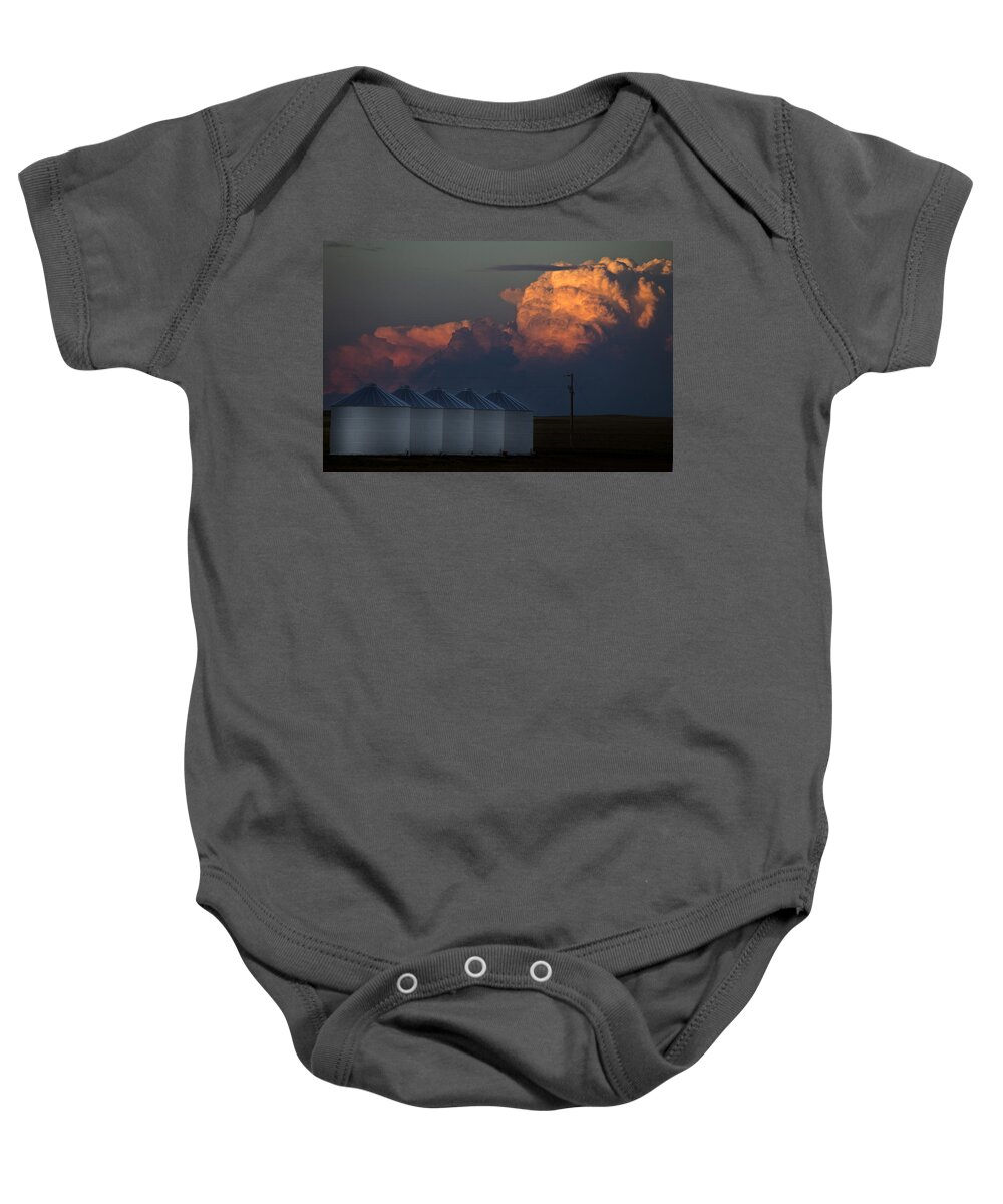 Storm Baby Onesie featuring the photograph Prairie Storm Clouds #12 by Mark Duffy