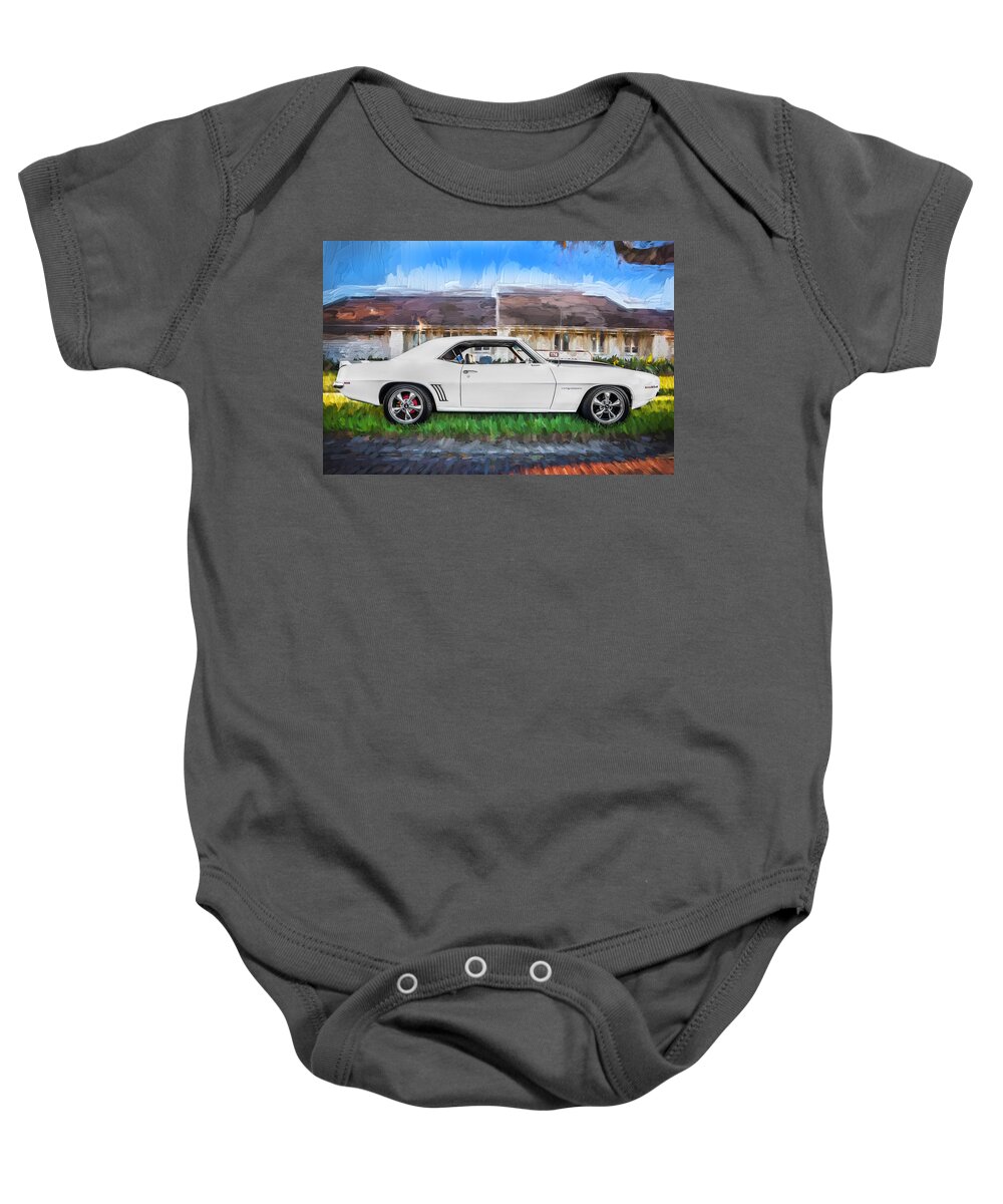 1969 Chevrolet Camaro Baby Onesie featuring the photograph 1969 Chevy Camaro RS Painted  by Rich Franco