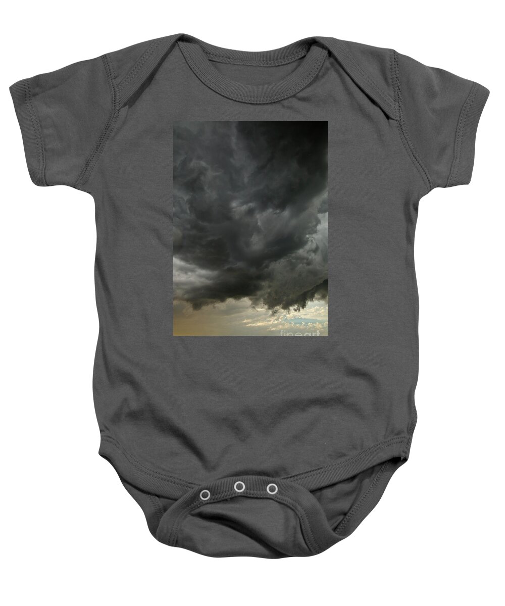 00559184 Baby Onesie featuring the photograph Billowing Clouds At Sunset North Dakota by Yva Momatiuk John Eastcott