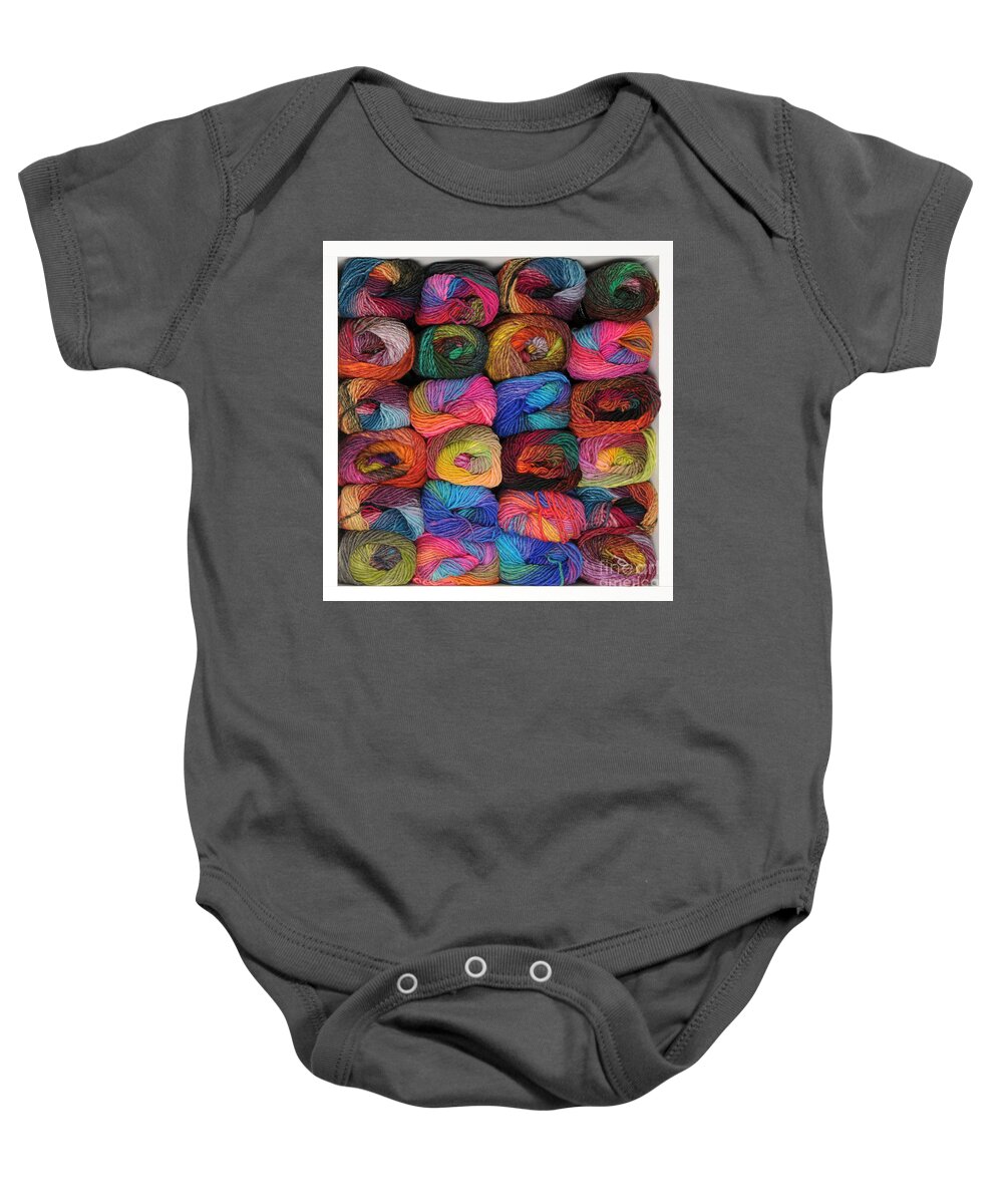 Knitting Baby Onesie featuring the photograph Colorful knitting yarn #1 by Les Palenik