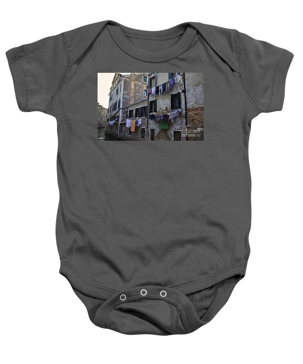 Venice Baby Onesie featuring the photograph Hanging Out To Dry In Venice #2 by Madeline Ellis