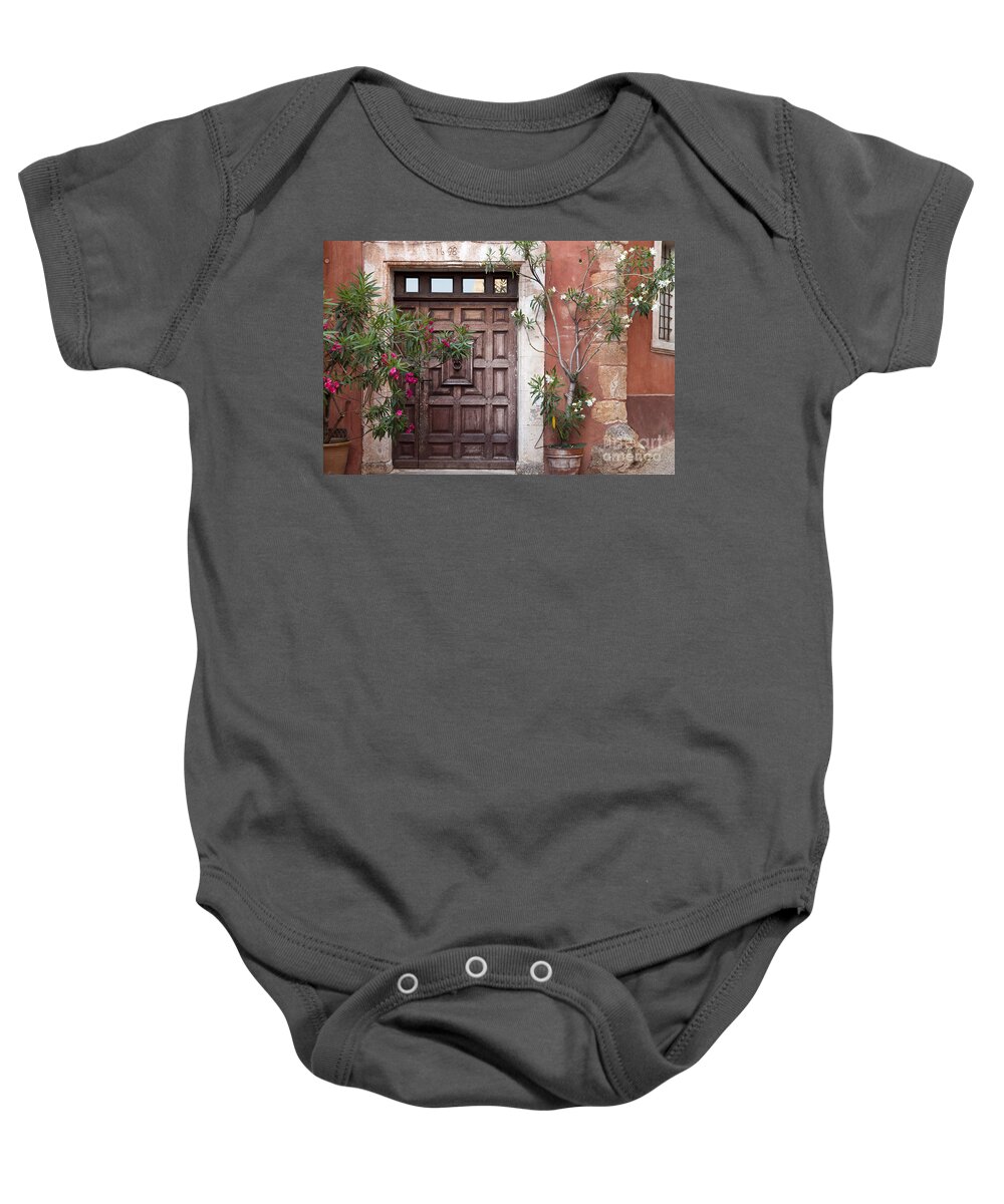 Wood Baby Onesie featuring the photograph Roussillon Door #2 by Brian Jannsen