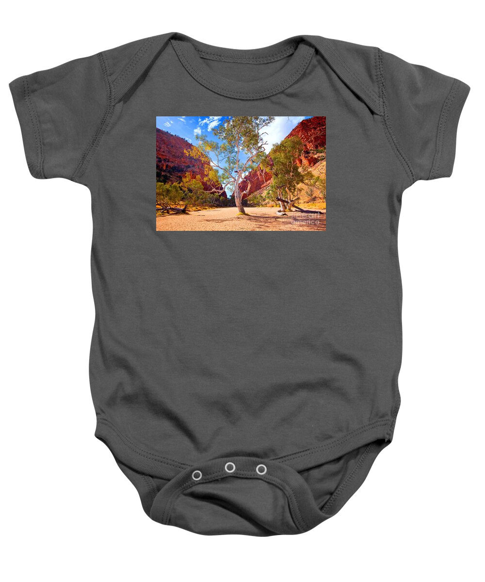 Outback Landscape Central Australia Australian Arid Baby Onesie featuring the photograph Simpson's Gap #3 by Bill Robinson