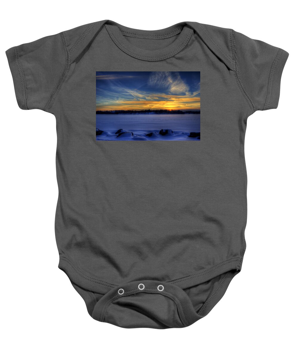 Snow Baby Onesie featuring the photograph Winter Sunset #2 by David Dufresne