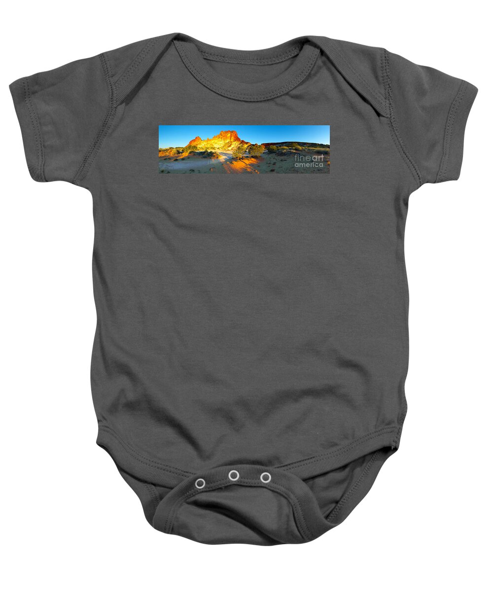 Rainbow Valley Outback Landscape Central Australia Australian Northern Territory Panorama Panoramic Clay Pan Dry Arid Baby Onesie featuring the photograph Rainbow Valley #28 by Bill Robinson