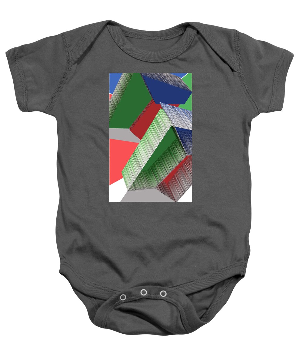 3d Baby Onesie featuring the digital art 3D Abstract 7 by Angelina Tamez