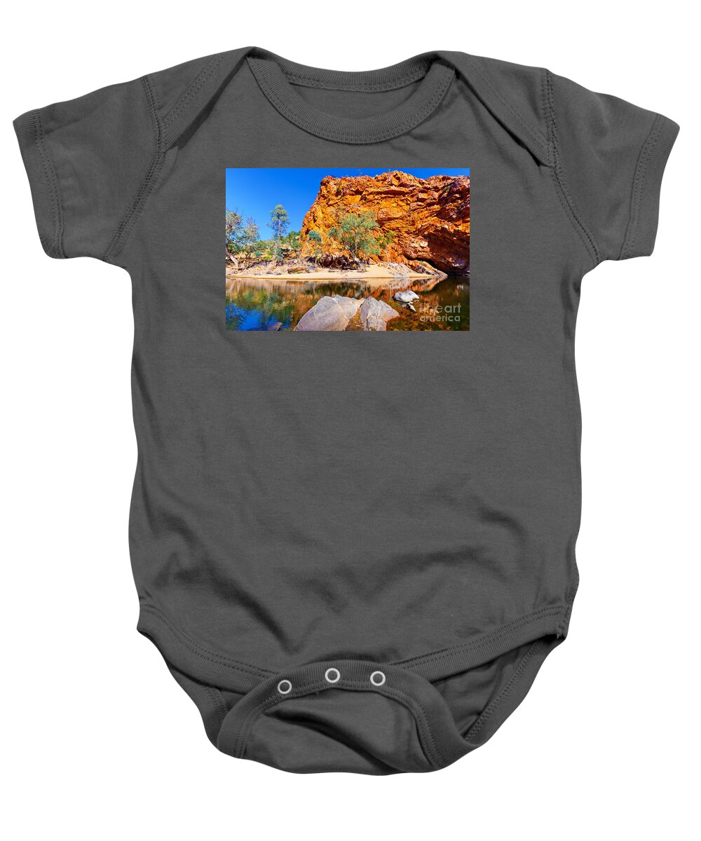 Ormiston Gorge Outback Landscape Central Australia Water Hole Northern Territory Australian West Mcdonnell Ranges Baby Onesie featuring the photograph Ormiston Gorge #7 by Bill Robinson