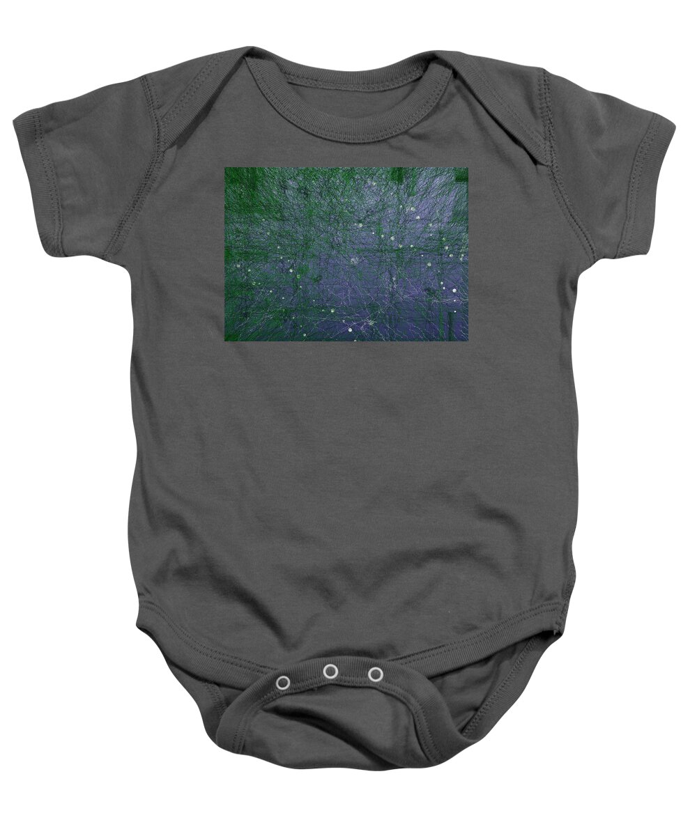 Abstract Baby Onesie featuring the digital art 5x7.l.1.29 by Gareth Lewis